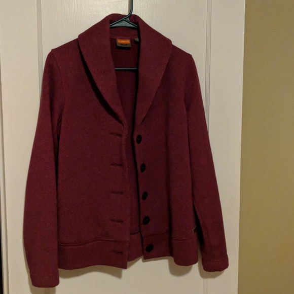 Maroon Merrell button down sweater - Picture 1 of 8